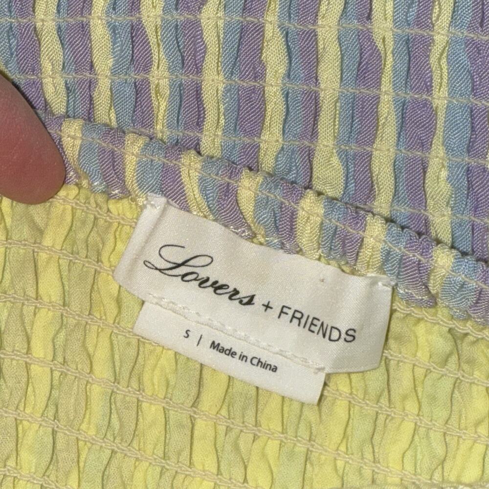 Lovers + Friends Women’s Smocked Piper Mini Dress Springtime Lavender Easter S - Picture 4 of 5